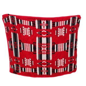 Vintage IBENA Acrylic Blanket 73x57 Red Black Navajo Southwest Geometric Turkey